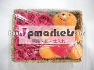 8組の石鹸の花およびくまセット問屋・仕入れ・卸・卸売り