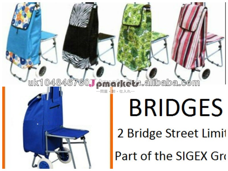 ショッピング折りたたみフラットパック車輪付きトロリーカート座席付き-問屋・仕入れ・卸・卸売り
