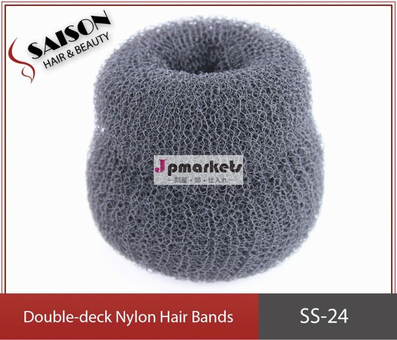 最高品質nylonwire新しいおだんごヘアリング人工毛のscrunchies問屋・仕入れ・卸・卸売り