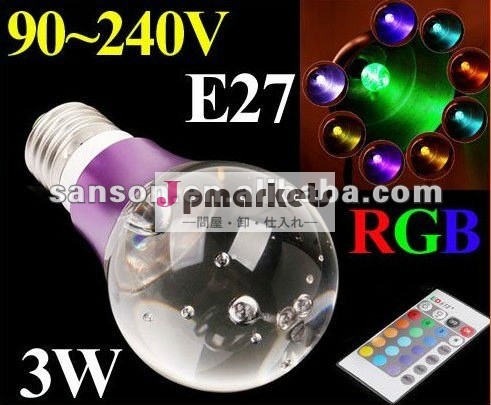 90~240v3we27rgbledランプrgbledライト紫水晶フラッシュledスポットライトw/リモコン送料無料問屋・仕入れ・卸・卸売り