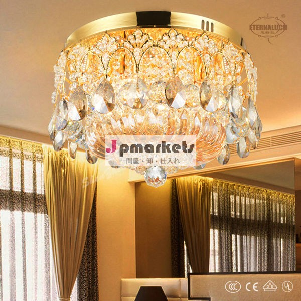 ファンシー2013最新の黄金色の水晶の天井照明etl6135寝室のための中国から問屋・仕入れ・卸・卸売り