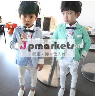 新しいデザイン2014年2月7日年韓国スタイル紳士coat+white2個の子供スーツタキシードパンツ問屋・仕入れ・卸・卸売り