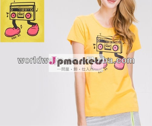レディースo- ネックtシャツプリント卸売安いプロモーションtシャツ問屋・仕入れ・卸・卸売り