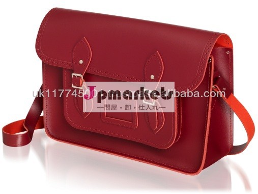 Anuロンドンサッチェル11.5インチ- 伝統的な英国サッチェルバッグで* handmadeengland*- 赤問屋・仕入れ・卸・卸売り
