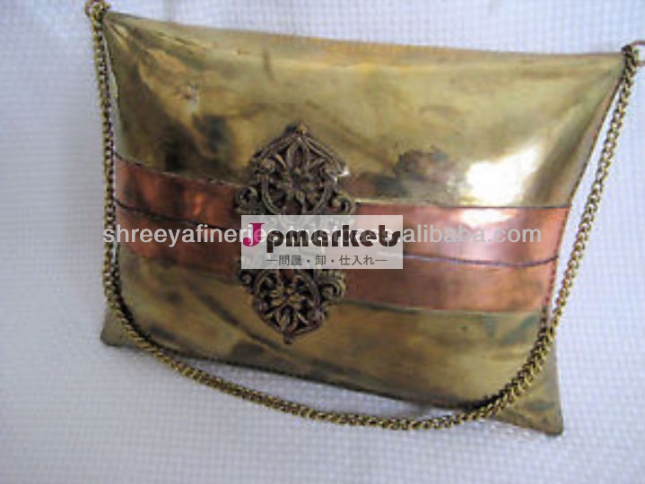 Vintage Decorative Brass and Copper Pillow Purse with Velvet Interior問屋・仕入れ・卸・卸売り