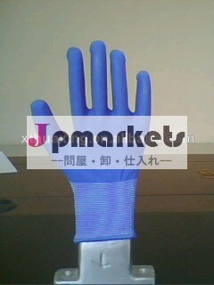 安い安全作業手袋ニトリルコーティングされた、 ニトリルラテックスコーティングされたポリエステルpvc点線/nylon/綿とニットの手袋pu問屋・仕入れ・卸・卸売り