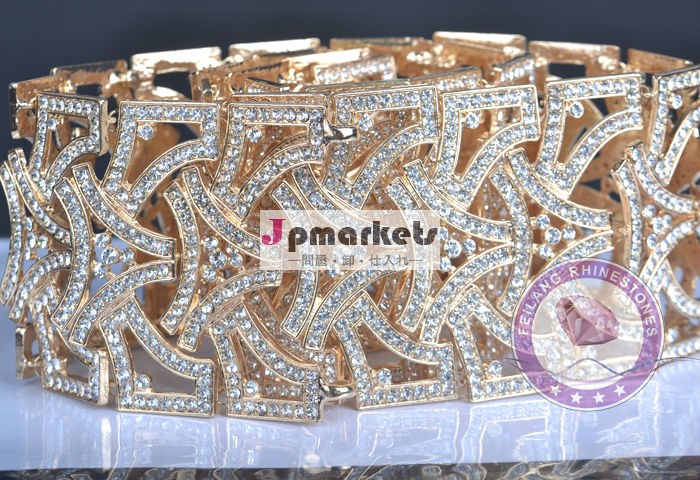 クリスタルクリアなラインストーンの金属ベルト問屋・仕入れ・卸・卸売り