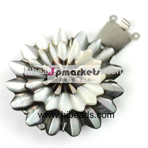 天然シェルの花のペンダントgsc0056インサートクラスプ問屋・仕入れ・卸・卸売り