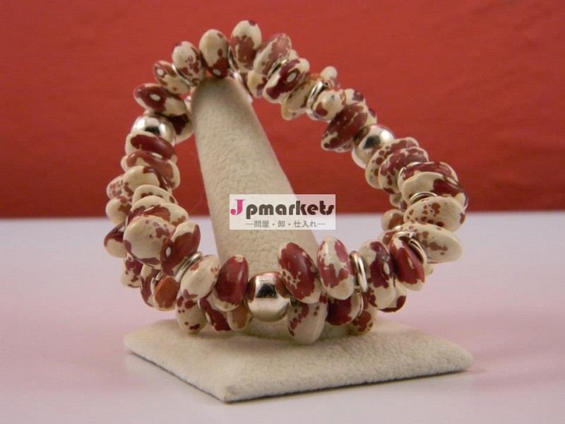 Natural bracelet brown and white double vaquita問屋・仕入れ・卸・卸売り