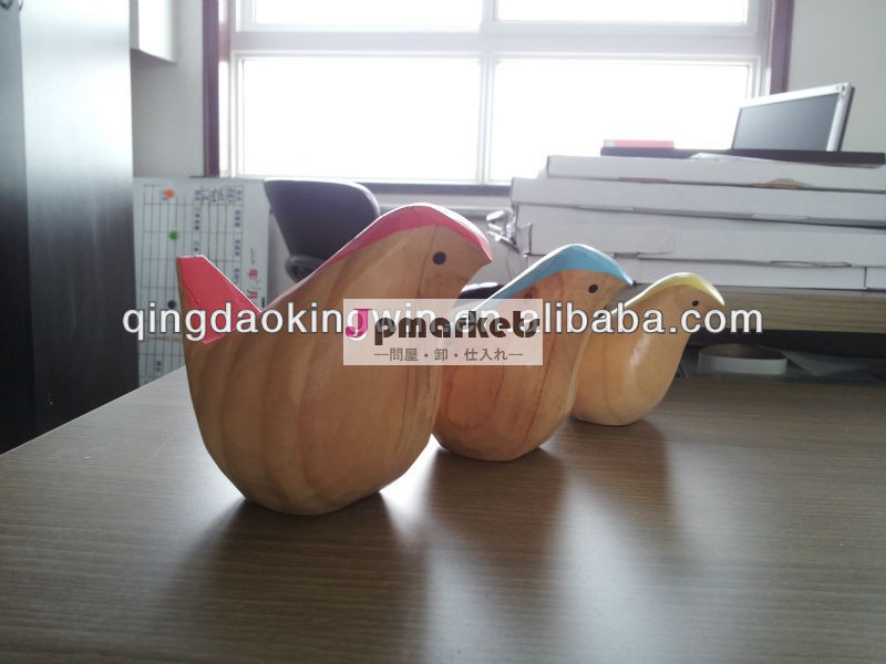 木製の手工芸品は鳥の形で3のセット問屋・仕入れ・卸・卸売り