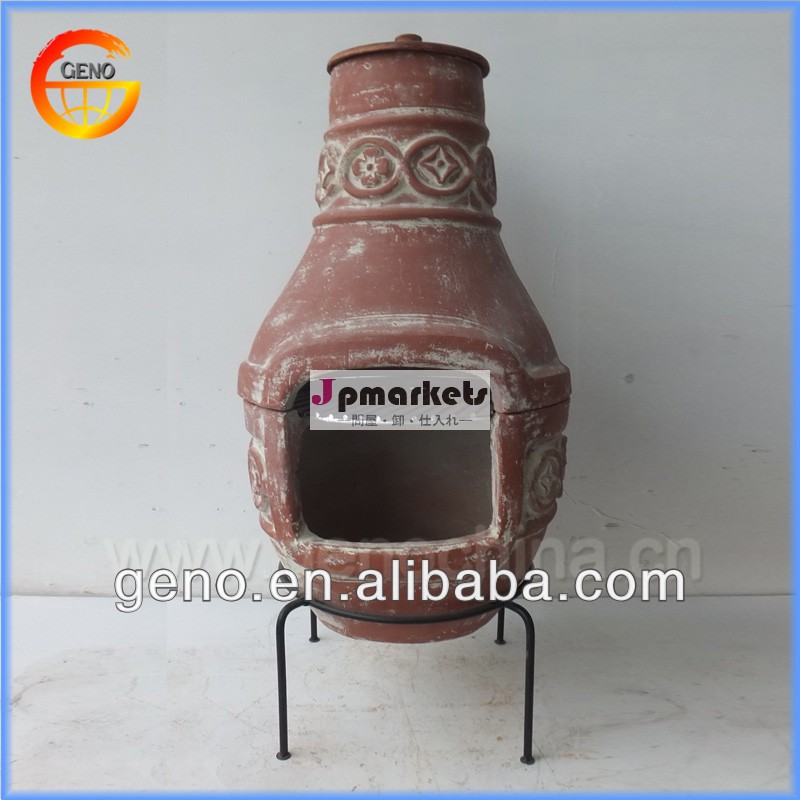 粘土用chiminea屋外バーベキューグリルと太陽の顔のデザイン問屋・仕入れ・卸・卸売り