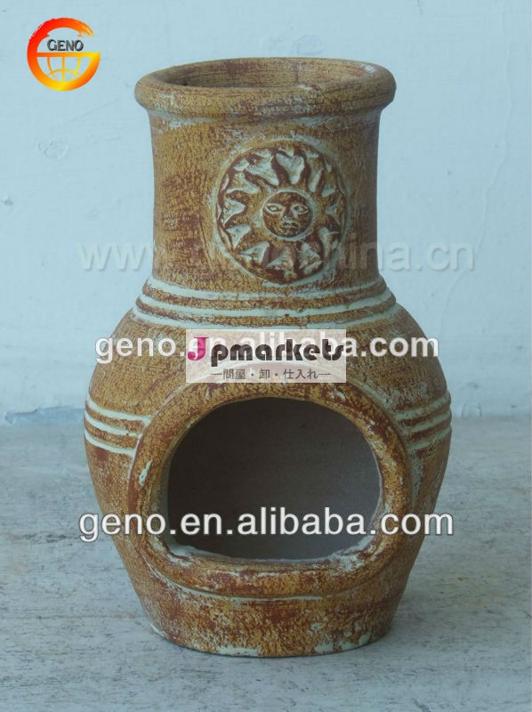 最高の品質の古典的な太陽面粘土chimeneas問屋・仕入れ・卸・卸売り