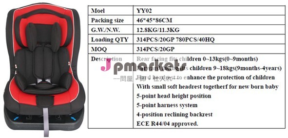 Gr0+1,yy02-a03、 の幼児のカーシート、 カーシート、 ecer4404証明書問屋・仕入れ・卸・卸売り