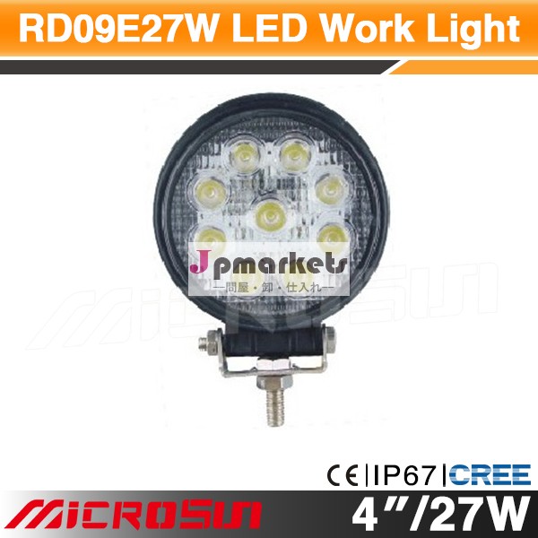 中国のサプライヤーカー用品4.3" 27ワットled作業用照明、 12v24vatvオフロードledのための作業用照明、 suv、 ジープ、 ボート、 トラック、 トラクター問屋・仕入れ・卸・卸売り