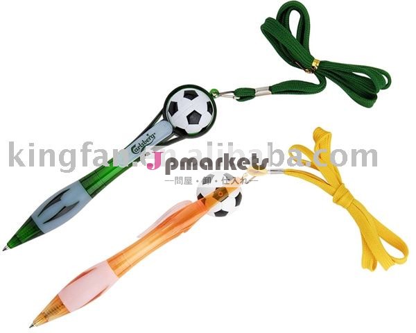 サッカープラスチック2014年プロモーションストラップペン問屋・仕入れ・卸・卸売り