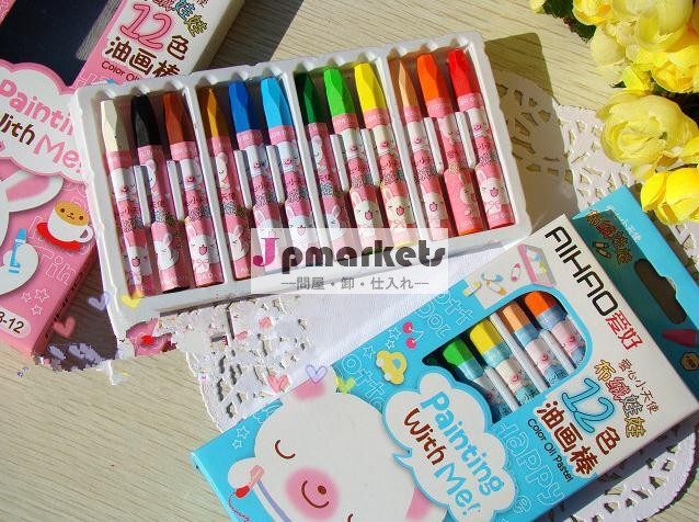 新しいデザインのノベルティ2014年12六角形の色のクレヨンワックスクレヨン芸術のブラシのペン問屋・仕入れ・卸・卸売り