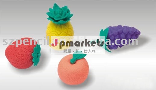 新しい3d面白い学生のためのフルーツの形の消しゴム問屋・仕入れ・卸・卸売り