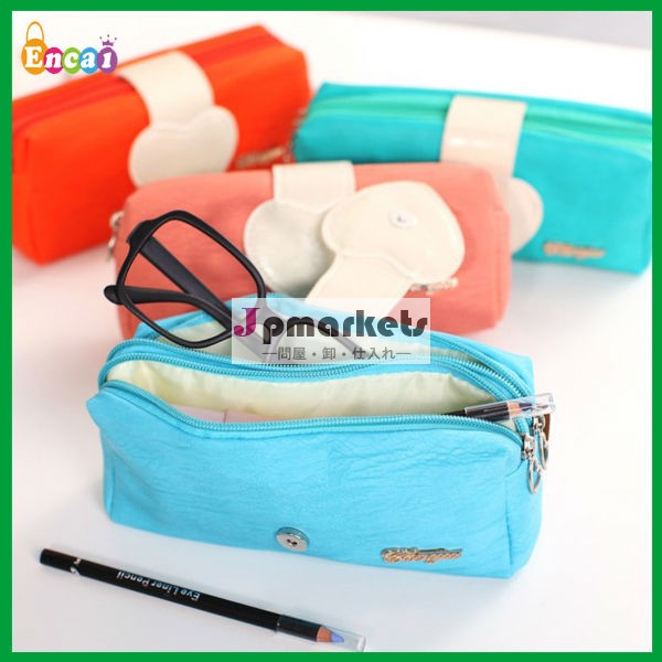 卸売puハートの形のボタンencaiペンbags/学生の筆箱/文房具袋昇進のギフト問屋・仕入れ・卸・卸売り