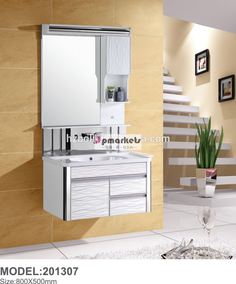 2014年ステンレス鋼の浴室用キャビネット、 高品質スタイリッシュ壁は家具をマウントバス洗面化粧台( 201307)問屋・仕入れ・卸・卸売り