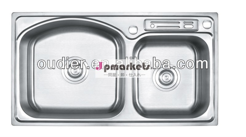 新しいファッションodier2013ダブルボウルのバスルームのシンク( ode901: 840(800) x440x220mm)問屋・仕入れ・卸・卸売り