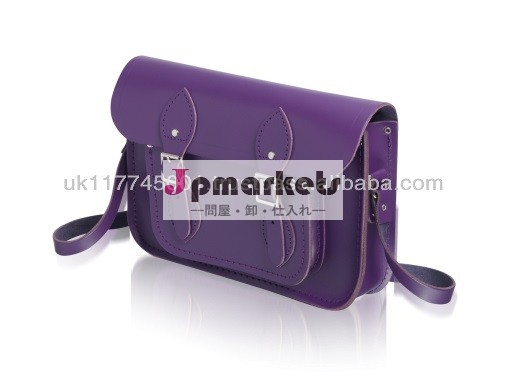 Anuロンドンサッチェル11.5インチ- 伝統的な英国サッチェルバッグ* handmadeengland*- 紫色で問屋・仕入れ・卸・卸売り