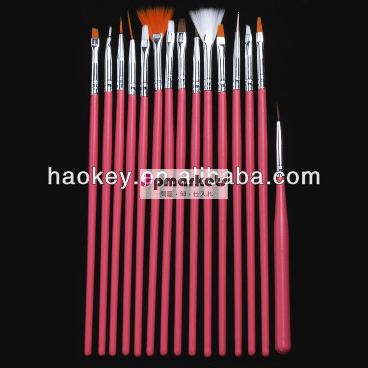 新しい152014年個ピンクネイルアートブラシセットデザインブラシ塗装のペン問屋・仕入れ・卸・卸売り
