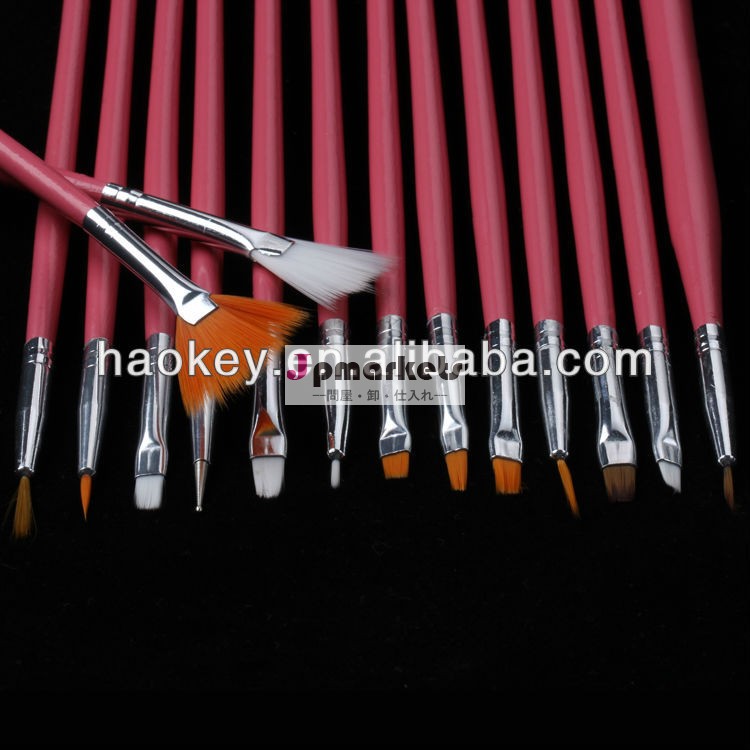 15個熱い販売の新しいプロのデザインブラシセットピンクネイルアートデザイン塗装のペン問屋・仕入れ・卸・卸売り