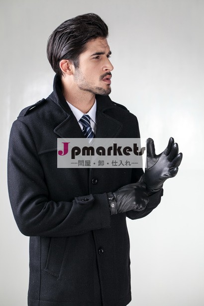 革手袋メンズ/hotsaleスタイリッシュナッパレザーメンズ豪華な裏地の冬の手袋問屋・仕入れ・卸・卸売り