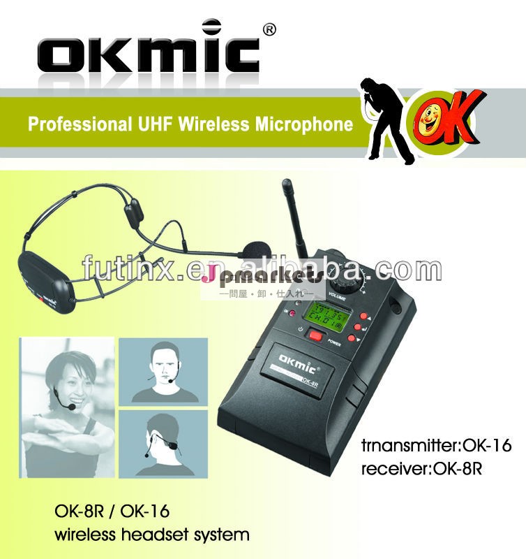 Uhfpllワイヤレスヘッドセットのマイク32チャネル/microphonワイヤレスヘッドセット問屋・仕入れ・卸・卸売り