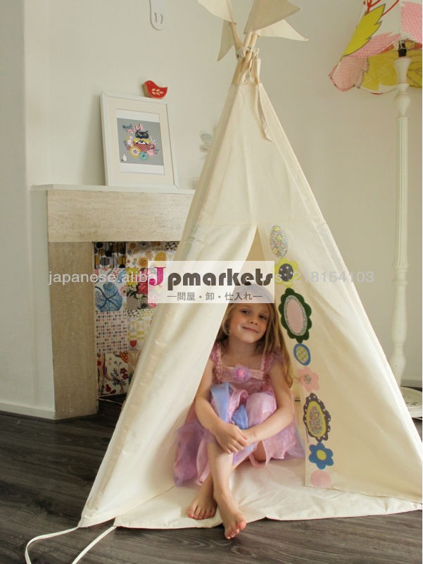 Hot sale cotton canvas indian tent for children / kids toy tent問屋・仕入れ・卸・卸売り