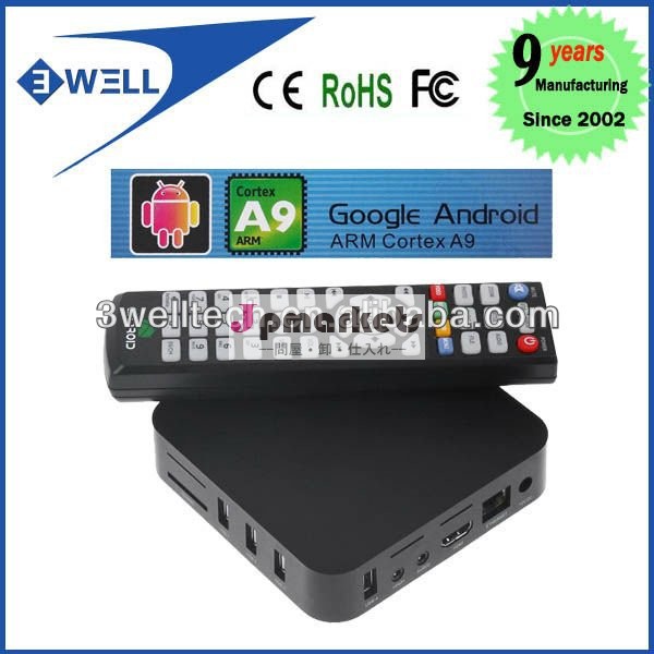 腕の皮質A9 WiFi HD 1080P HDMIのインターネットTV箱DDR II 512Mのアンドロイド4.0のGoogle IPTV箱問屋・仕入れ・卸・卸売り