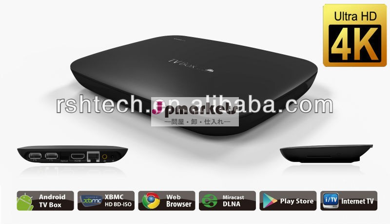 2014年新しいクアッドコアアンドロイドスマートtvボックス、 hdメディアrealtekの1185と4kxbmcを専修mircast問屋・仕入れ・卸・卸売り