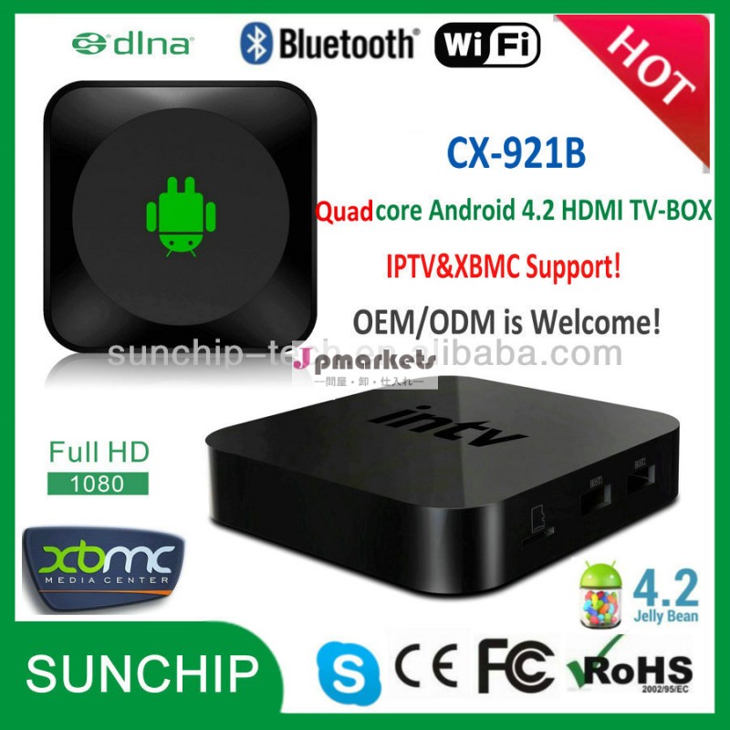 最高の3188-tcx-921b2014年なrockchipテレビボックスアンドロイドhdmitv- ボックスiptv4.2クアッドコアxbmcをhdメディアプレーヤー無線lan付き・ブルートゥース問屋・仕入れ・卸・卸売り