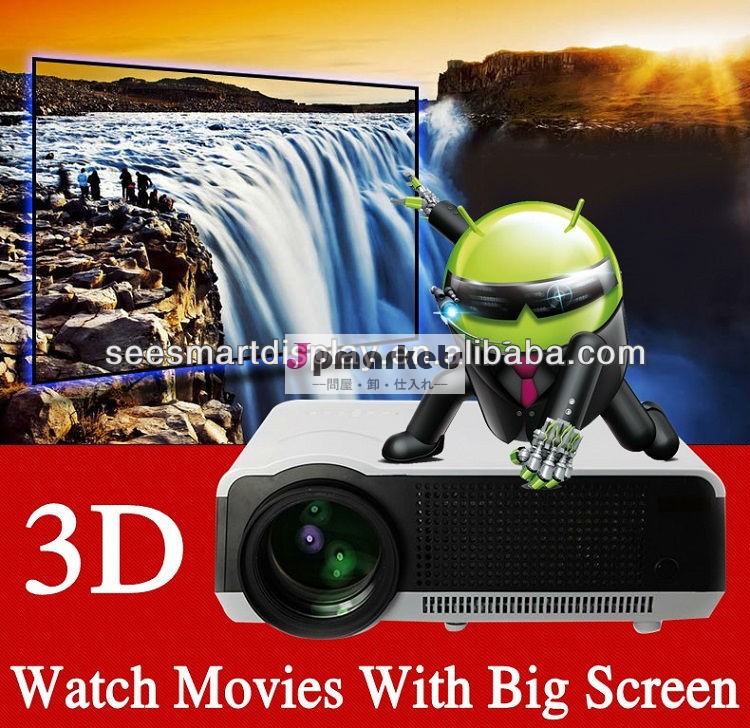 フルhdandroid4.24000200wledランプルーメン液晶ホームプロジェクターwifiスマートポータブルデジタルビデオproyector4000: 13dビーマー問屋・仕入れ・卸・卸売り