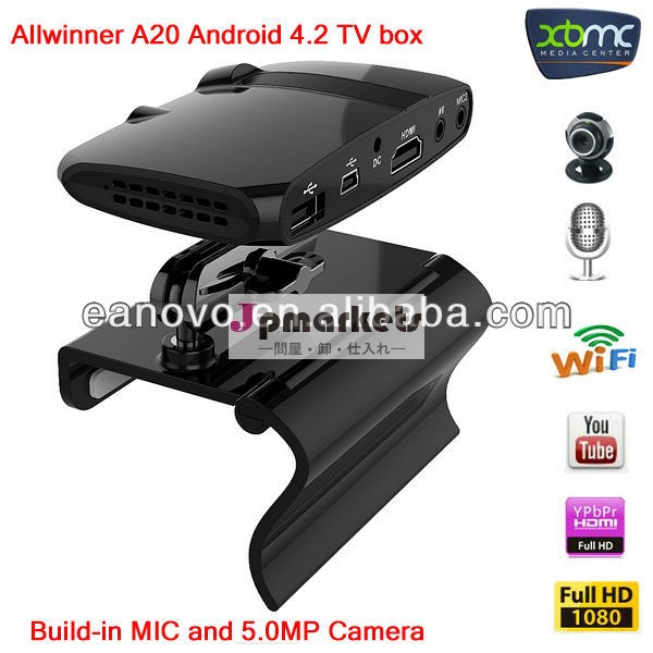安いallwinnera204.2デュアルコアアンドロイドスマートtvボックスミニpcマイクで構築と5.0mpカメラxbmcを1080メディアプレーヤーボックス問屋・仕入れ・卸・卸売り