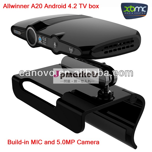 安いallwinnera204.2デュアルコアアンドロイドスマートtvボックステレビドングルと5.0mpカメラマイクで構築xbmcを1080メディアプレーヤーボックス問屋・仕入れ・卸・卸売り