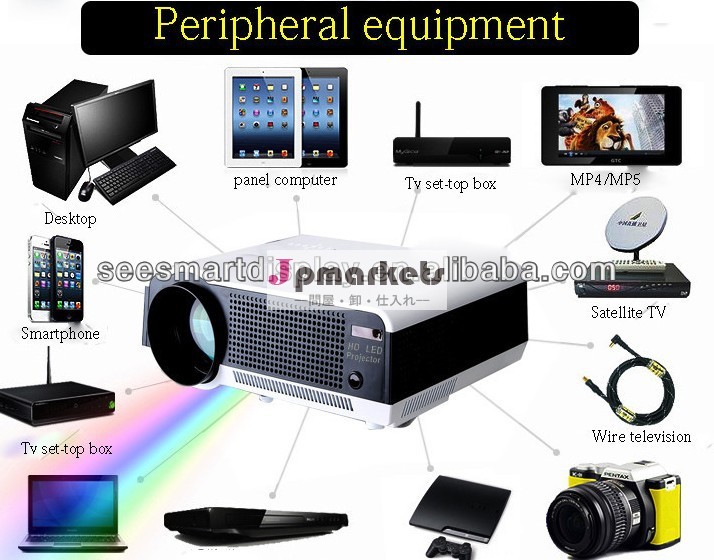 新しい2014年!!! Wifi、 フルhd、 ledプロジェクター、 1080p、 3d、 ホームシアター、 hdmi、 usb、 4500ルーメン問屋・仕入れ・卸・卸売り