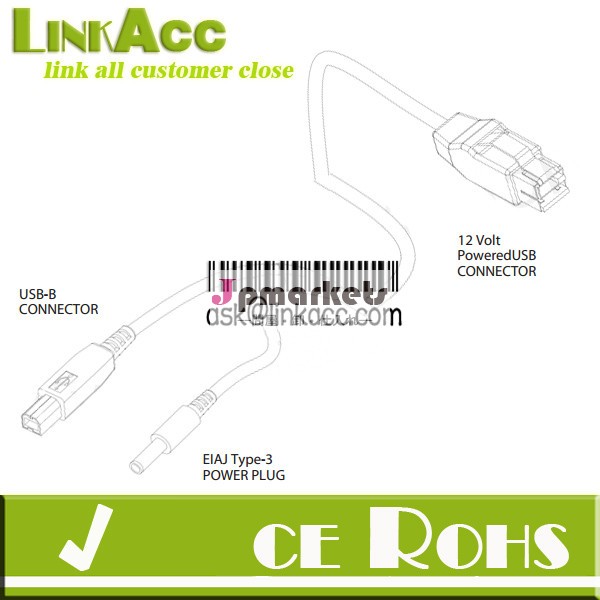 Linkacc68apoweredusbに12vにy字ケーブル・eiajusb-busb-b型〜問屋・仕入れ・卸・卸売り