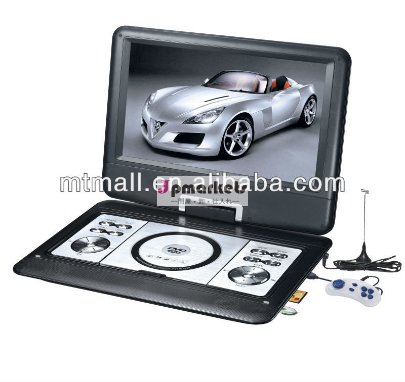 13.3インチポータブルdvdプレーヤー、 ゲーム機能付き/mp3/fm/3d/テレビ( dvd+pal/ntsc/アナログtvsecamシステム)問屋・仕入れ・卸・卸売り