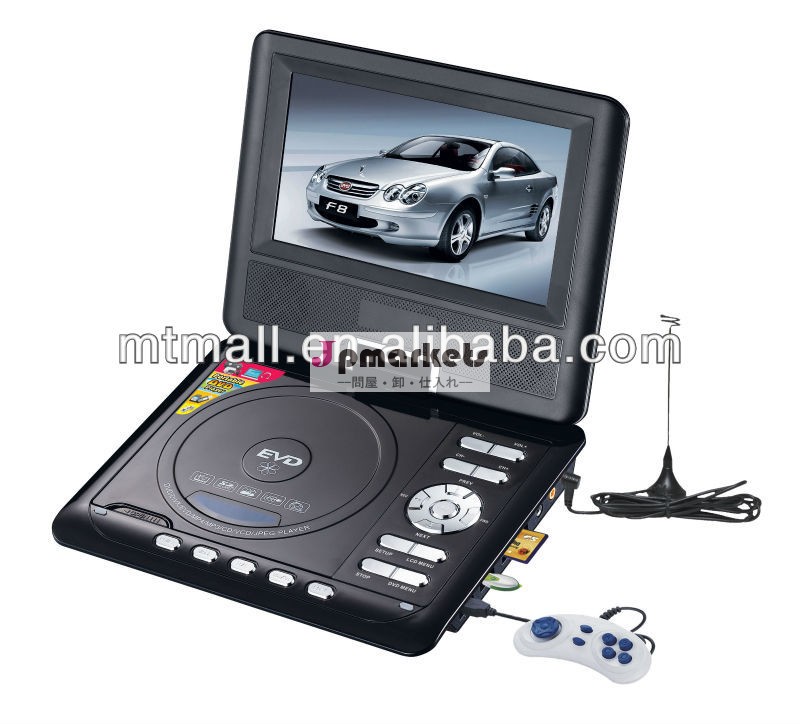7インチポータブルdvdプレーヤーとmp3/mp4/3d/テレビ( dvd+pal/ntsc/アナログtvsecamシステム)問屋・仕入れ・卸・卸売り