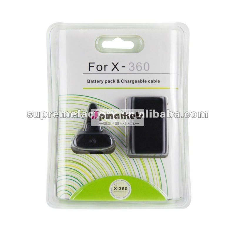USB充満ケーブルの無線コントローラーの黒のXbox 360の再充電可能なパックのため問屋・仕入れ・卸・卸売り