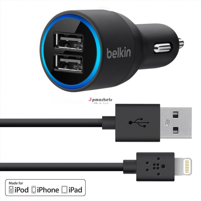 Belkin 2-port USB Car Charger Cable for iphone5/ 5S/ iPod/Ipad問屋・仕入れ・卸・卸売り