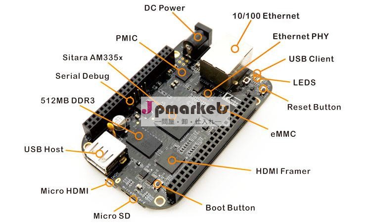 Tiam3358cortex-a8開発beaglebone黒bb- 黒問屋・仕入れ・卸・卸売り