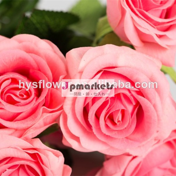 小さなリアルタッチピンクのバラ、 人工的な単一の花、 装飾用の長い茎のバラ問屋・仕入れ・卸・卸売り