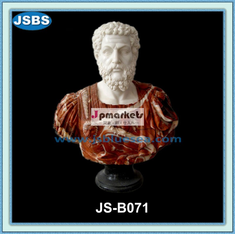 着色された石彫刻が施されたローマの戦士人の胸像の彫刻問屋・仕入れ・卸・卸売り