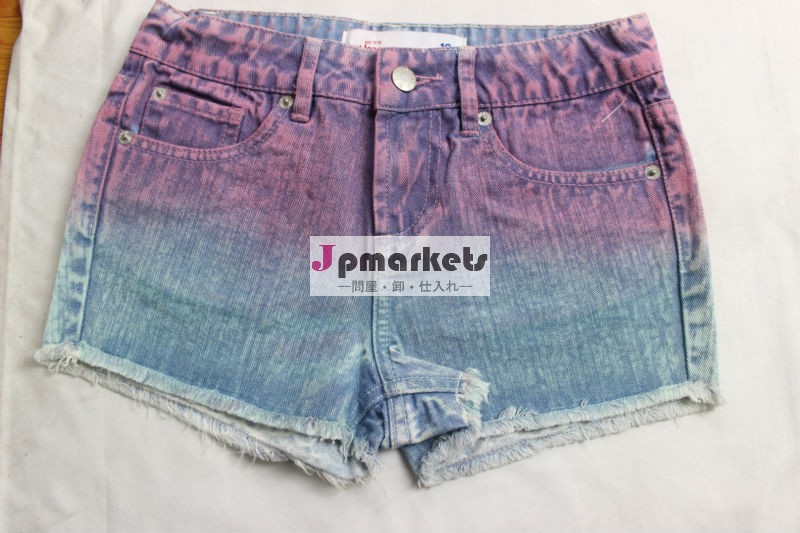 ファッションかわいい子供の2014年小さな女の子のためのデニムショートパンツのジーンズ問屋・仕入れ・卸・卸売り