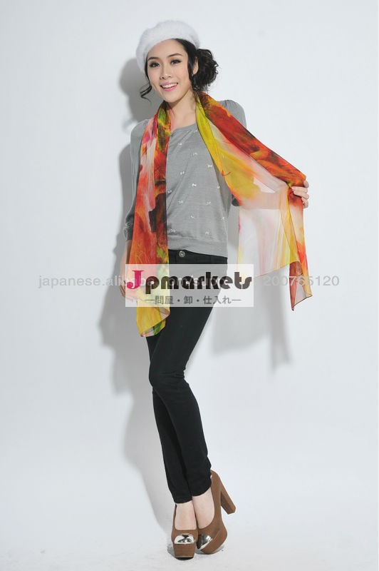 digital printed silk scarf,6mm silk chiffon scarf,70*180cm問屋・仕入れ・卸・卸売り