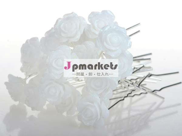 白のアクリル髪ピン、 結婚式のパーティーの花嫁のヘアピン。 女性の髪クリップjh03002問屋・仕入れ・卸・卸売り