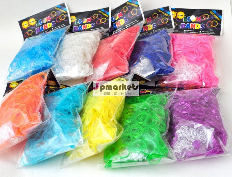 透明な明るい虹のゴムバンドのブレスレットリング卸売虹を送信するために織機織り材料600バックル問屋・仕入れ・卸・卸売り