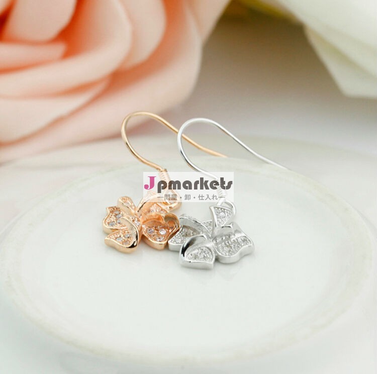 2014超人気ある925シルパー花✽ピアスジルコニアメッキアクセサリージュエリー問屋・仕入れ・卸・卸売り